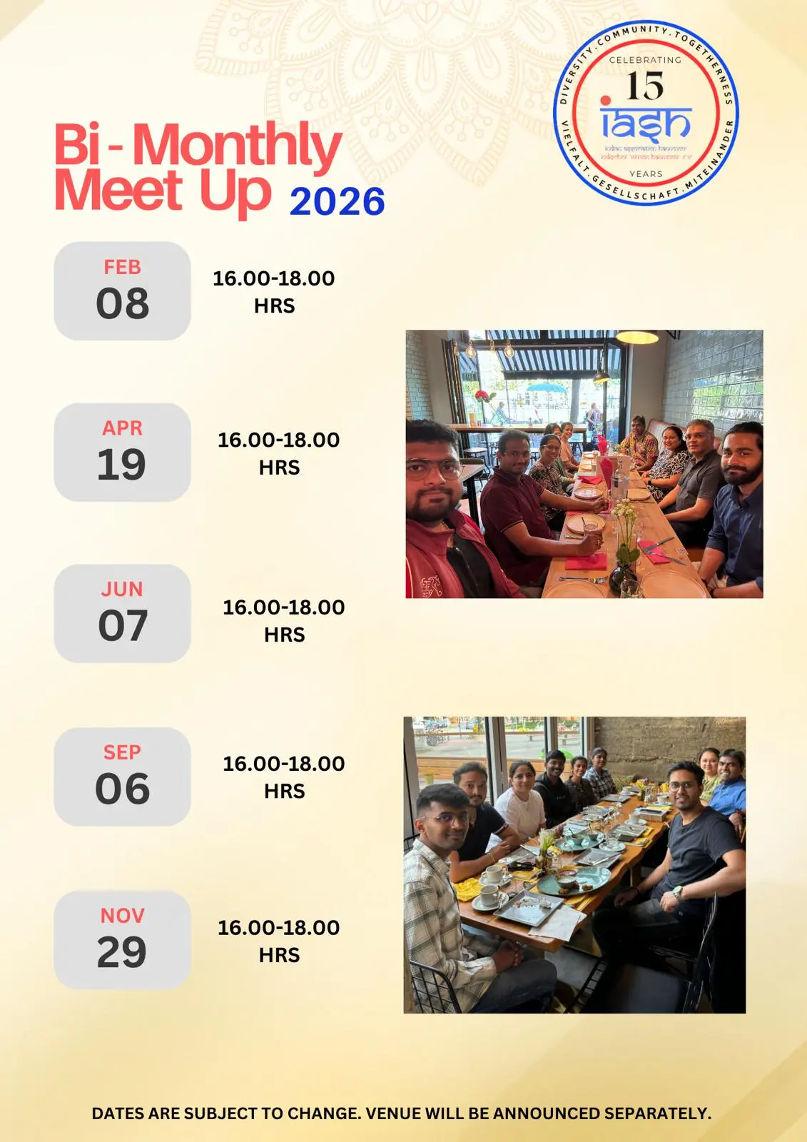 IASH Monthly Meetup Calendar 2025